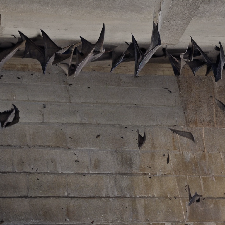 Generated image of bats under a bridge