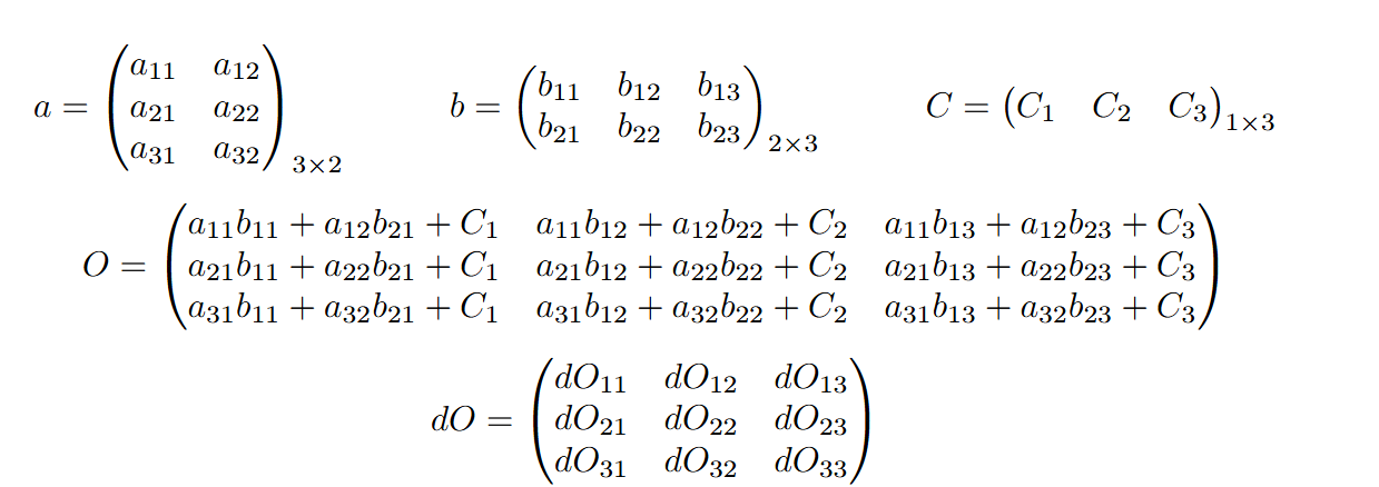 Matrix shapes for backpropagation